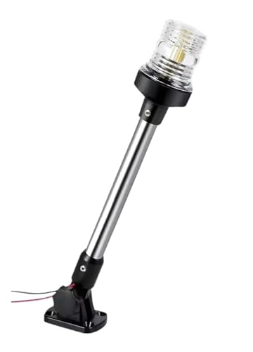Lumière d'ancre de poupe de bateau étanche avec mât pliable de 9 pouces pour navigation LED