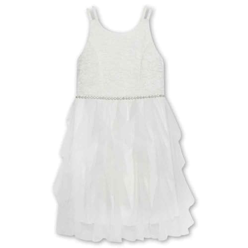 Speechless Girls' Sleeveless Lace Bodice and Fairy Skirt Party Dress, Ivory, 16