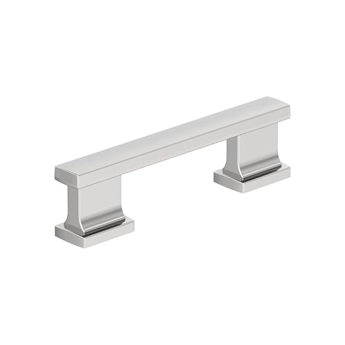 Image of Amerock 25 Pack 3 inch Triomphe Polished Chrome Drawer Pull | 3 inch (76mm) Center-to-Center Mounting Distance and 4 inches Overall Length, Durable Zinc Cabinet Hardware