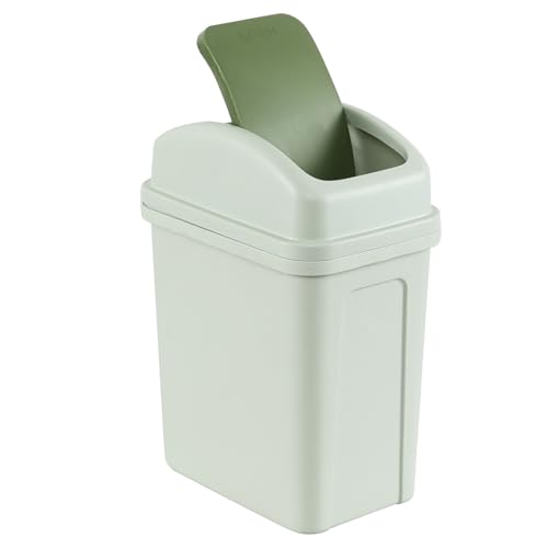 Poubelle verte 7L anti odeurs et discrète avec clapet basculant