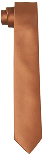 Amazon Brand - Hikaro Cravate pour les hommes faite à la main vec un aspect de soie 6 cm d'épaisseur - Marron