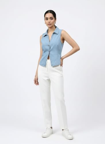 Image of Glam & Chique Women's Regular Fit Summer Sleeveless Denim Vest XS-L