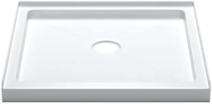Miseno MNOSB4242C 42" x 42" Square Shower Base with Single Threshold and Center Drain - White