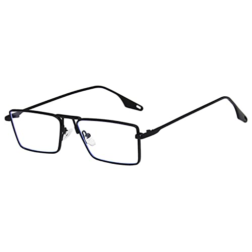 Lunettes de soleil femme vintage noir rectangulaire rétro métal