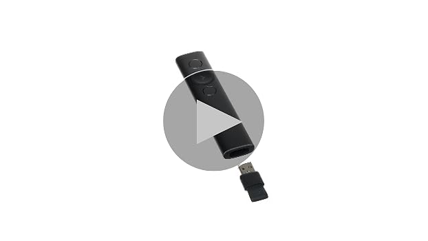 Logitech Spotlight Presentador Inalámbrico, 2.4 GHz y Bluetooth, Receptor USB, Puntero Láser Digital, Distancia de 30 Metros, Cronometro, PC/Mac/ Android/iOS, Dorado/Blanco