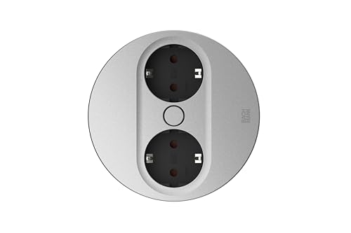 BACHMANN Twist 2 solution d'alimentation ronde argent 2 prises CEE7/3 2m - 6