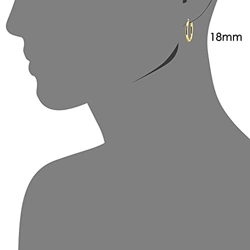 Image of 14k Yellow Gold Classic Shiny Polished Round Hoop Earrings, 2mm tube