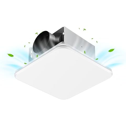 Zomagas Bathroom Exhaust Fan, 110 CFM 1.0 Sone Quiet Bathroom Fan, Ceiling Mount Ventilation Fan for Home/Office/Hotel, 26W Energy-Saving Bathroom Vent Fan, Square, White Cover