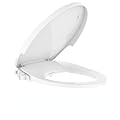 Bidet Toilet Seat for Round Toilet, Non-Electric Dual Nozzle Bidet Attachment with Soft Close Lid, Feminine Hygiene Toilet Seat Cover for Women, Easy Install, White, 17 Inch