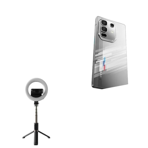 BoxWave Stand and Mount Compatible with Infinix Note 50 Pro+ 5G - RingLight SelfiePod, Selfie Stick Extendable Arm with Ring Light - Jet Black