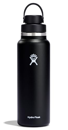 Image of Hydro Flask Water Bottle - Insulated Stainless Steel - Wide Mouth Chug Lid, Non Spill, Leakproof in 40 Oz Black