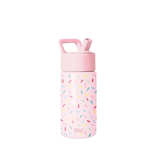 Simple Modern Kids Summit Water Bottle with Straw Lid | 14oz Stainless Steel Cup Insulated Tumbler for Toddlers, School | Confetti