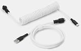 Drop Coiled Keyboard Cable - Black on White