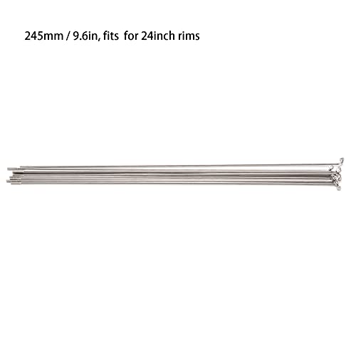 10 Sets 14G Bicycle Spokes, Stainless Steel Spokes 270mm/10.6in with Nipples for Road Mountain Bike(270mm) - Image 3
