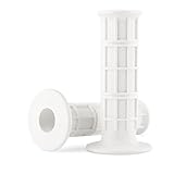 1 Pair Universal Silicone Bike Grips, 7/8' 22mm Motorcycle Handlebar Grips for Scooters, ATVs, Dirt Bikes(White)