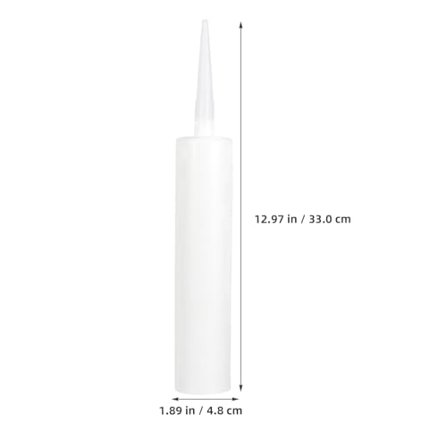 Image of DOITOOL 5 Pack Empty Caulk Tubes 13Oz Refillable Sealant Cartridges with Plunger Caps for Home Improvement Tile Grout Crack Filling and Sealing
