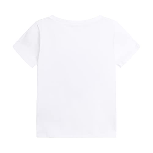 Image of LittleSpring Girls Short Sleeve Tshirt Heart Shaped Sequin Tees