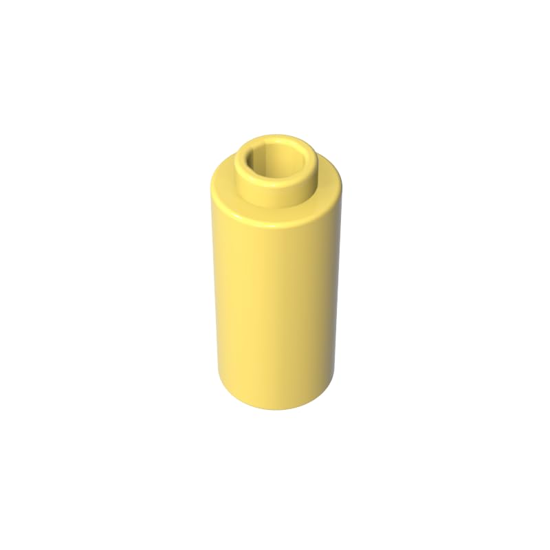 71075 Round Brick Brick Round 1x1x1 2/3 50 Pieces GDS-1574 Compatible with Lego Building Blocks Color:Bright Light Yellow — image 1