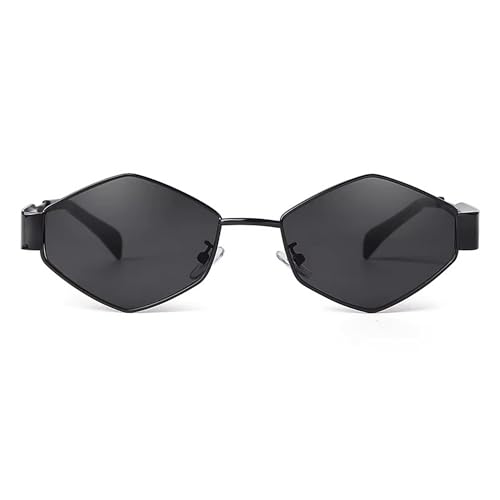 Image of Dervin Fashionable Retro Hexagonal Sunglasses for Women & Men | Trendy, Stylish & Classic 90s Vintage Style | UV400 Protection & Durable Metal Frame
