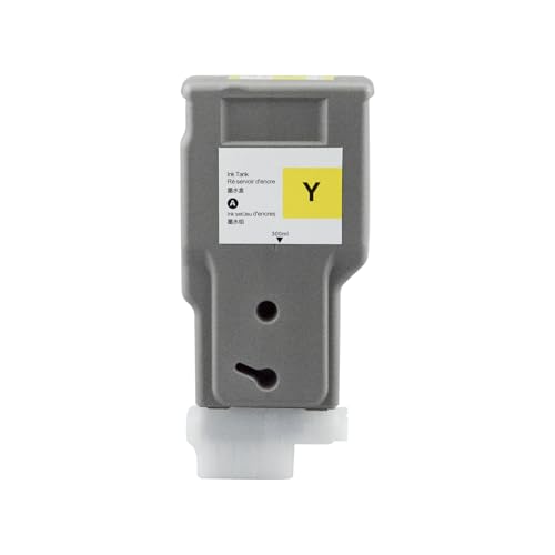 FLYFLZJYJK PFI-320 Ink Cartridge for IPF TM-200 TM-205 TM-300 Printer Full with Pigment 300ml(1Pc Yellow)