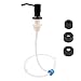 WANGCL Dispensador de jabón para fregadero de cocina, dispensador de loción de acero inoxidable con manguera de silicona de 120 cm y 3 tapas de botella para el hogar, cocina, baño, color negro