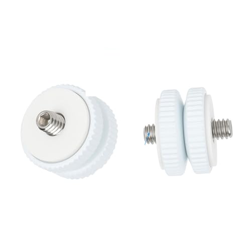 Conector de rosca macho 1/4 doble giratorio de aleación de aluminio blanco para trípode 5