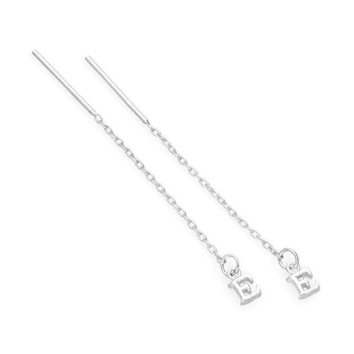 Boucles d'oreilles chaînettes lettre en argent hypoallergénique pour peaux sensibles