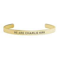 Brian Bula We Are Charlie Kirk Bracelet Freedom 18kt Gold Plated Cuff Jewelry