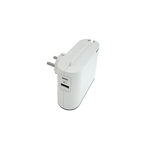 legrand 694593 adaptateur 2p 2 prises/alimentation latérale ports usb type a et c multiprise blanc/gris foncé