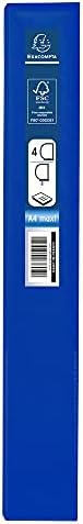 Exacompta - ref. 51846BE - 1 customizable rigid opaque binder with 3 pockets - 4 D-rings of 25 mm - Spine 47 mm - External dimensions: 32 x 27.7 cm - Format to be filed A4 Maxi - Colour: blue
