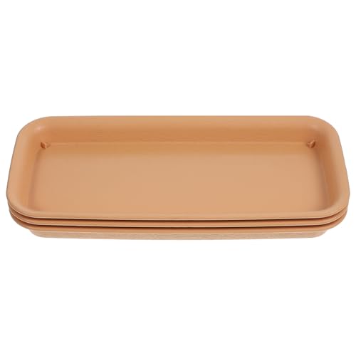 KESYOO 3個 プラスチック製花盆トレイ 耐摩耗性高硬長方形トレー 植木鉢受け皿 多機能プランター用 水漏れ防止 屋内外対応