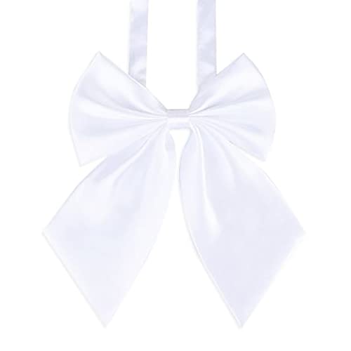 Image of LOPURO Lady Adjustable Pre-tied Bow Tie, Pre Women Uniform Bow Tie Solid Color Bowties for Women Cosplay Party