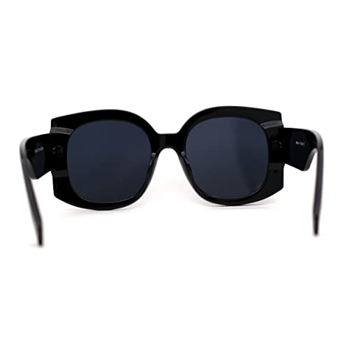Womens Thick Temple Plastic Square Mod Butterfly Sunglasses4