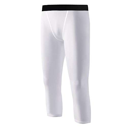 Charque Youth Boy 3/4 Compression Leggings Capris Tights Athletic Base Layer Sports Under Pants for Running Workout Training2