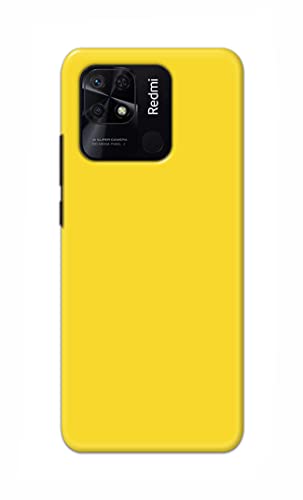 Image of Printed Hard Back Cover Case for Redmi 10 | Redmi 10 Power Back Cover (Plain Yellow) -1803
