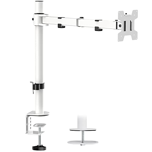 Soporte de brazo para monitor WALI individual blanco para aliviar el dolor de cuello en oficina
