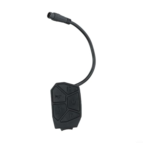 Niceminiwall Patinete eléctrico de 7 funciones con botón de control integrado con conector de 6 pines para faros delanteros e intermitentes, impermeable, carcasa de plástico compacta