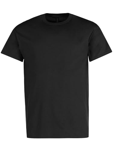 Image of Gildan Men's Crew Neck Cotton T Shirt, XL, Black
