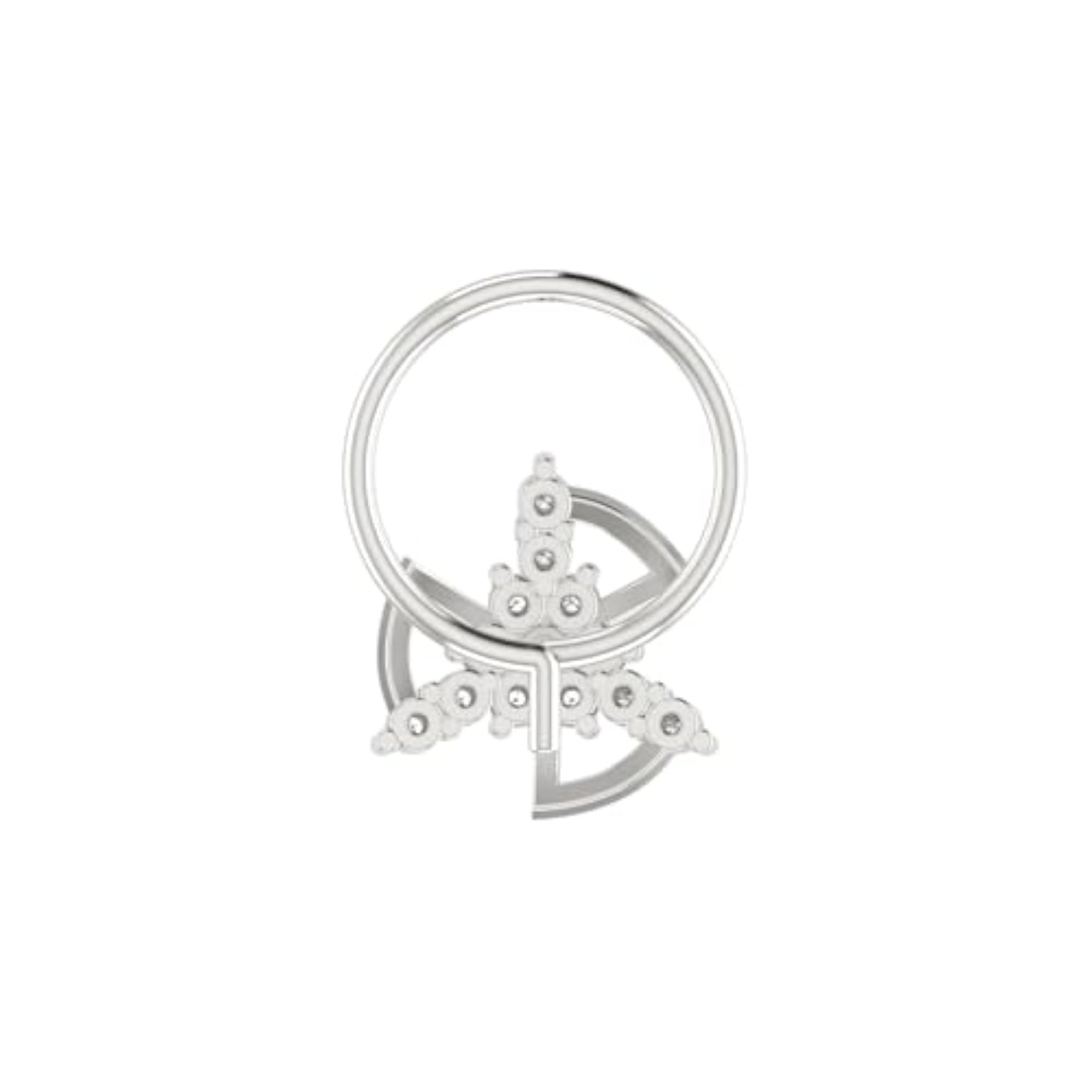 Women's 9K BIS Hallmarked White Gold Stud Nosering