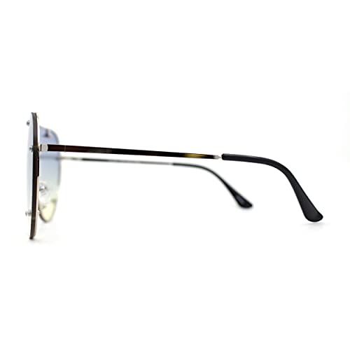 Large Shield Racer Rimless Metal Stud Trim Sunglasses3