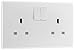 Price comparison product image BG Electrical Double Switched Power Plug Wall Socket, Double Pole, Nexus 800 Series, White Moulded, Round Edge, 13A, 822DP