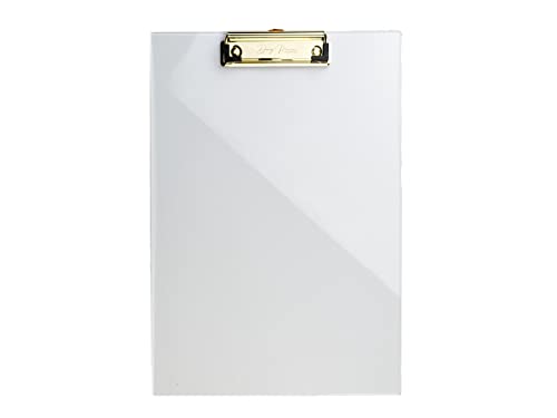 Porte-bloc acrylique transparent avec pince en métal solide format A4