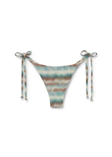 Woman's Brazilian String Swimsuit Bottoms Glittery Tie-Dye