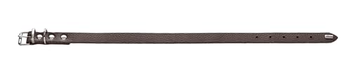 Hunter Hundehalsband Grenada aus Leder, Farbe: Dunkelbraun, handgefertigt in Deutschland, für Training und Alltag, robust, komfortabel, Schlichtes, Elegantes Design, Größe: 32, Umfang: 24-28 cm