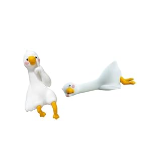 Figurines miniatures d ' oies, ornements pour écran d ' ordinateur, B