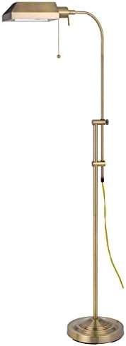 Cal Lighting BO-117FL-AB Floor Lamp Pharmacy Collection with Adjust Pole, 62 inches, Antique Brass Finish