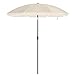 SONGMICS Ombrellone da Spiaggia Ø 2 m, Ombrellone da Giardino con Protezione UPF 50+, Inclinabile, Portatile e Antivento, Stecche in Fibra di Vetro, Borsa da Trasporto, Beige GPU65WTV1