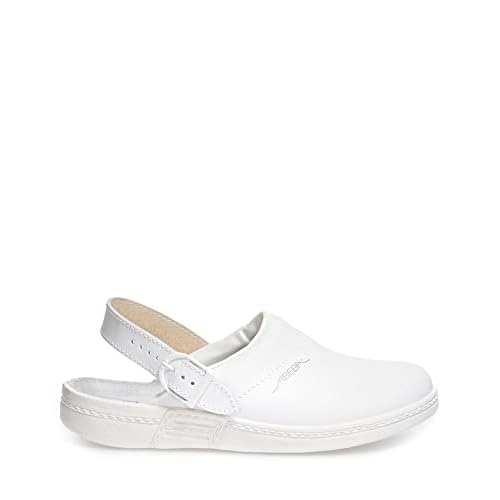 Abeba Berufsschuh The Original Clog 7021-41 aus Glattleder mit rutschhemmender Laufsohle OB, FO, SRC (Weiß, 41) 2 Abeba Berufsschuh The Original Clog 7021-41 aus Glattleder mit rutschhemmender Laufsohle OB, FO, SRC (Weiß, 41)