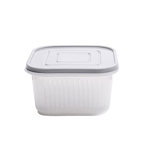 Contenitore in plastica per la conservazione degli Alimenti freschi per la Famiglia, con Coperchio e Scomparto di Scarico, Design di Controllo dell'Acqua Che Mantiene