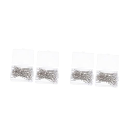 HOMSFOU 2sets DIY Pin Set Pearl Locating Pin Flat Head for Sewing Straight for Decor Craft College Projects 2boxes*2